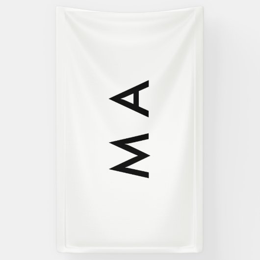 Eenvoudig monogram jouw naam letter man minimaal t spandoek (Verticaal)
