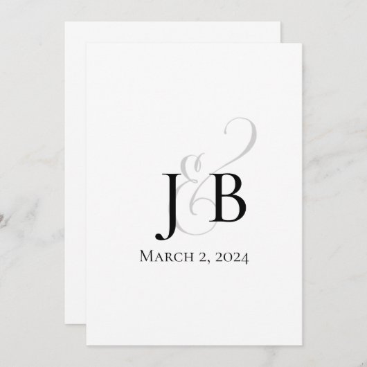 Eenvoudig Monogram Kaart (Voorkant / Achterkant)