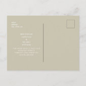Eenvoudig Monogram Khaki Weddenschap redt de Datum Briefkaart (Achterkant)