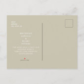 Eenvoudig Monogram Khaki Weddenschap Save the Date Aankondigingskaart (Achterkant)