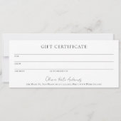 Eenvoudig Monogram met Elegant Cadeaubon (Achterkant)