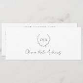 Eenvoudig Monogram met Elegant Cadeaubon (Voorkant / Achterkant)