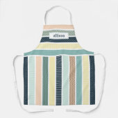 Eenvoudig monogram met gestreept patroon schort (Voorkant)