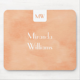 Eenvoudig monogram met naam modern Oranje Muismat