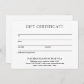 Eenvoudig Monogram Modern Cadeaubon (Voorkant / Achterkant)