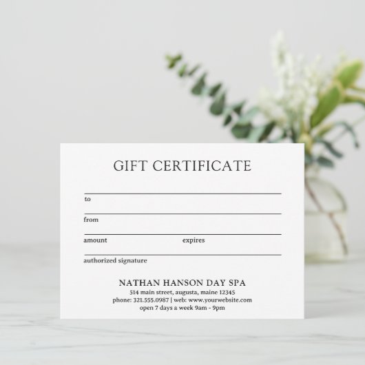 Eenvoudig Monogram Modern Cadeaubon (Staand voorkant)