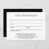 Eenvoudig Monogram Modern Cadeaubon (Voorkant / Achterkant)