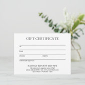 Eenvoudig Monogram Modern Cadeaubon (Staand voorkant)