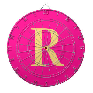 Eenvoudig Monogram Modern Hot Pink Dartbord