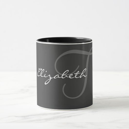 Eenvoudig monogram mok (Midden)