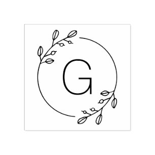 Eenvoudig monogram op basis van baard 	rubberstempel