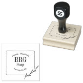 Eenvoudig monogram organisch handgemaakt zeeprubbe 	rubberstempel (Gestempeld)