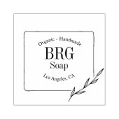 Eenvoudig monogram organisch handgemaakt zeeprubbe 	rubberstempel (Afrduk)