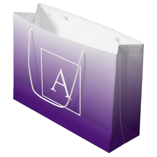 Eenvoudig Monogram | Paarse Ombre Groot Cadeauzakje (Voorkant Gekanteld)