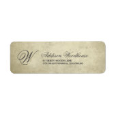 Eenvoudig monogram |  papier etiket (Voorkant)