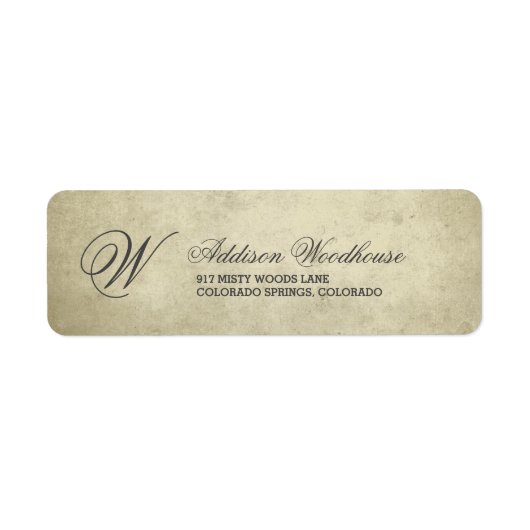 Eenvoudig monogram |  papier etiket (Voorkant)
