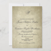 Eenvoudig Monogram |  papieren bruiloft Kaart (Voorkant)