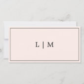 Eenvoudig Monogram roze Blush Cadeaubon (Achterkant)