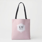 Eenvoudig Monogram Roze Moderne Elegante Aangepast Draagtas (Voorkant)