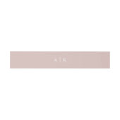 Eenvoudig monogram roze uitnodigingsbuikband uitnodigingen wikkel (Vlak)