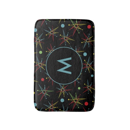 Eenvoudig monogram ruimtetijdperk atoomretro Dot C Badmat (Voorkant Verticaal)