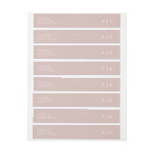 Eenvoudig Monogram Stoffig Roos Roze Retour Adres (Vel)