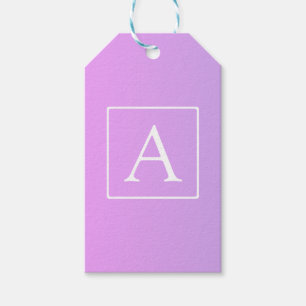 Eenvoudig Monogram   Subtiele roze/Paarse ombre Cadeaulabel