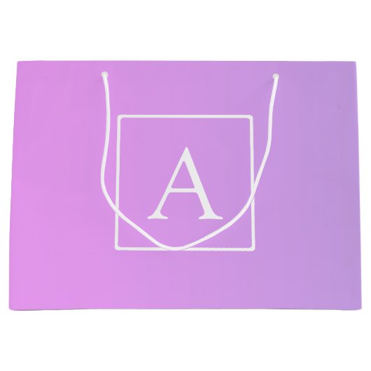 Eenvoudig Monogram | Subtiele roze/Paarse ombre Groot Cadeauzakje (Voorkant)