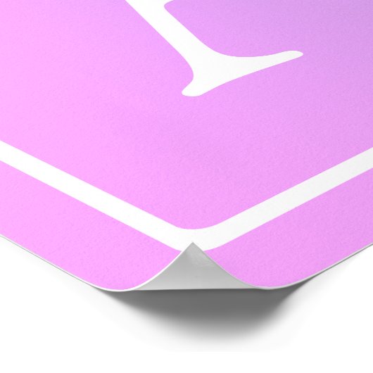 Eenvoudig Monogram | Subtiele roze/Paarse ombre Poster (Hoek)