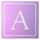 Eenvoudig Monogram | Subtiele roze/Paarse ombre Tegeltje (Voorkant)