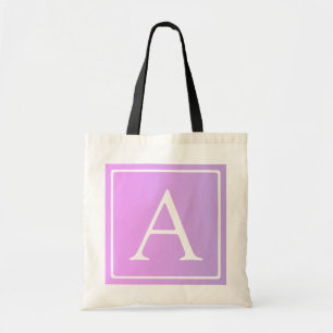 Eenvoudig Monogram   Subtiele roze/Paarse ombre Tote Bag