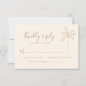 Eenvoudig Monogram Trouwlogo Palmboom RSVP (Voorkant)