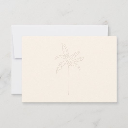 Eenvoudig Monogram Trouwlogo Palmboom RSVP (Achterkant)