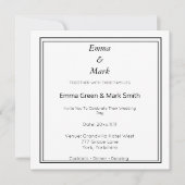 Eenvoudig Monogram Wit-plein Uitnodiging (Voorkant)