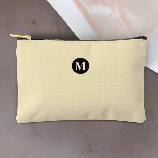 Eenvoudig Monogram Zwart & Beige Elegant Neutraal Etui