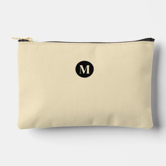 Eenvoudig Monogram Zwart & Beige Elegant Neutraal Etui (Voorkant)