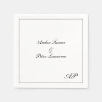 Eenvoudig monogram zwart en wit elegant huwelijk