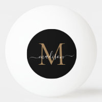 Eenvoudig Monogram Zwart Goud Elegant Girly Script