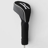 Eenvoudig monogram zwart-wit golfheadcover (Schuin)