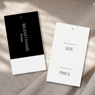 Eenvoudig Monogram Zwart-wit Hang Labels Visitekaartje
