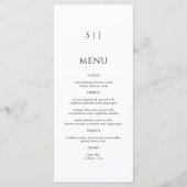 Eenvoudig Monogram zwart-wit huwelijk Menu (Voorkant)