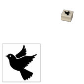 Eenvoudig mooi vredesduif-silhouet (met oog) 	rubberstempel (Gestempeld)