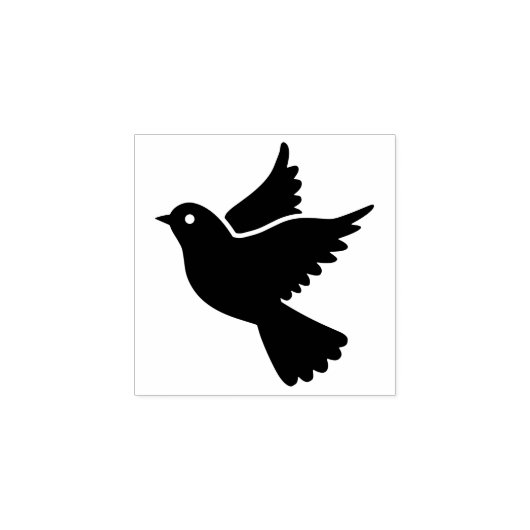 Eenvoudig mooi vredesduif-silhouet (met oog) 	rubberstempel (Afrduk)
