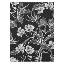 Eenvoudig mooi zwart-wit Floral patroon Tafelkleed