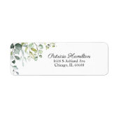 Eenvoudig Mooie Aquarel Eucalyptus Groene Label (Voorkant)