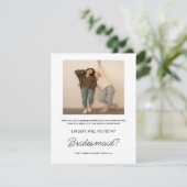 Eenvoudig & Mooie Uitnodiging Voor Bruidsmeisje Fo (Staand voorkant)