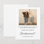 Eenvoudig & Mooie Uitnodiging Voor Bruidsmeisje Fo (Voorkant / Achterkant)