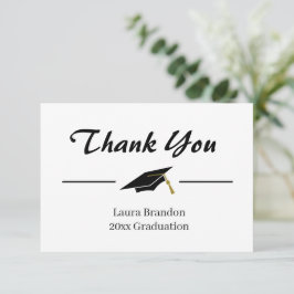 Eenvoudig Mortarboard-Afstuderen Dank u wel Bedankkaart