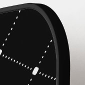 Eenvoudig, naadloos patroonzwart/wit pickleball paddle (Links Detail)