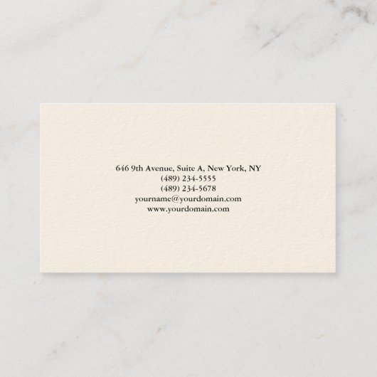 Eenvoudig naamloze handtekeningen, modern visitekaartje (Achterkant)